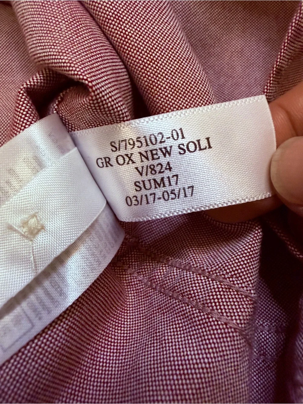 Banana Republic Oxford Men Button-Down Shirt Dusty Pink Heather Red Long Sleeve